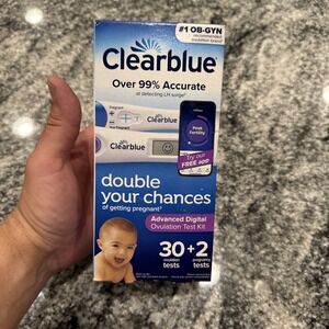 Clearblue Advanced Digital Ovulation Kit 30+2 Exp 2027-05-10 New #Bin01
